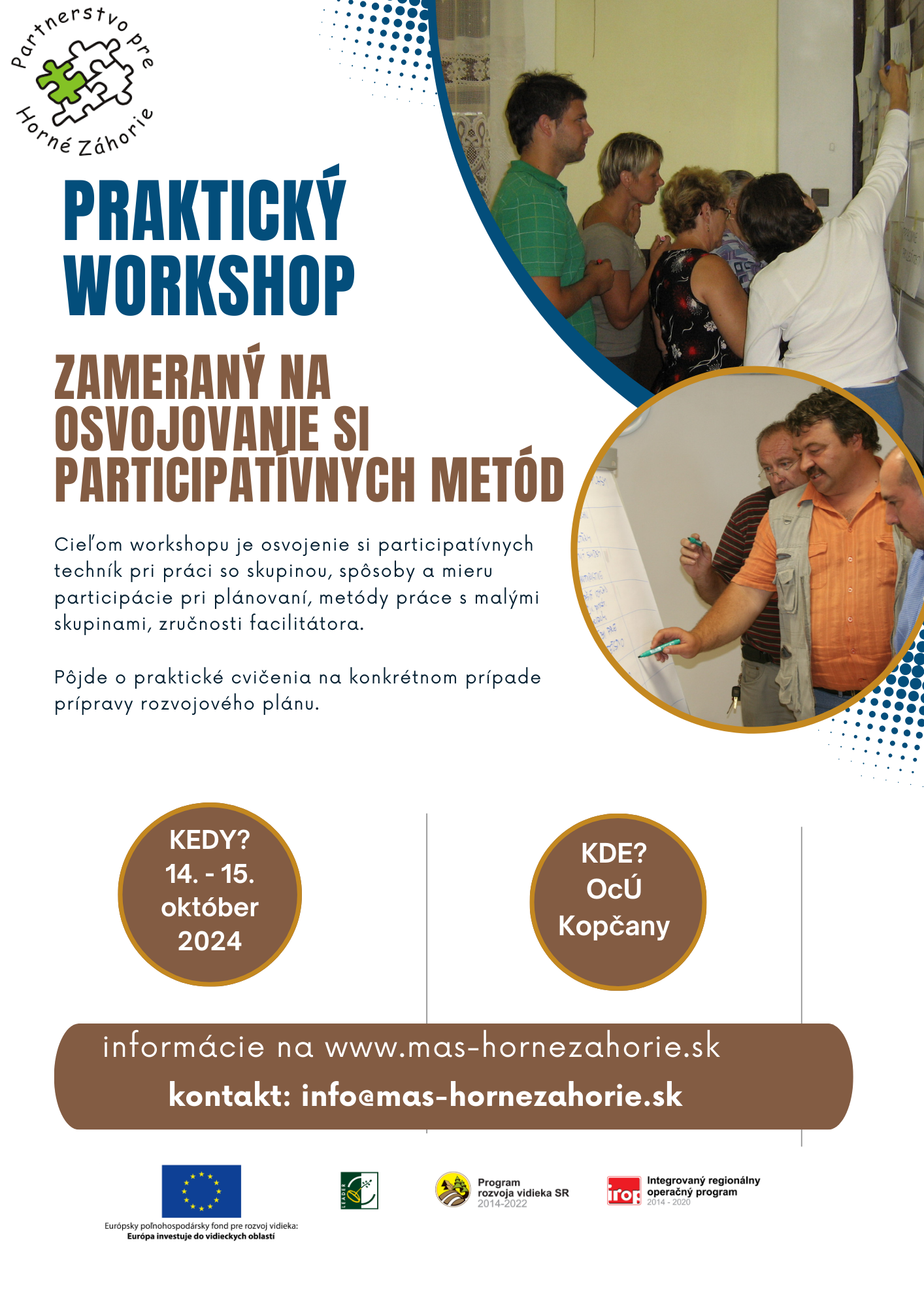 Praktický workshop zameraný na osvojovanie si participatívnych metód – nový termín